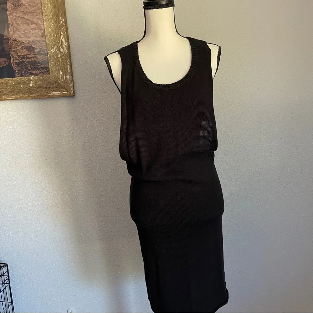 Sexy Open Back Black Knit Tank Dress M - Picture 2 of 8